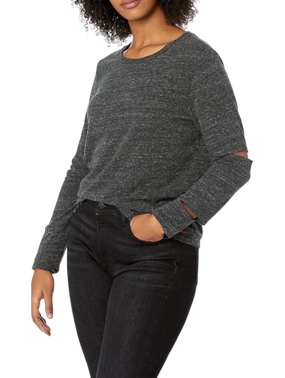 n:PHILANTHROPY Women’s Theo Long Sleeve Top Shirt Size L Charcoal